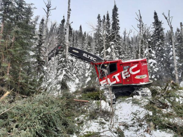 Eltec 277 logging in a snowy forest